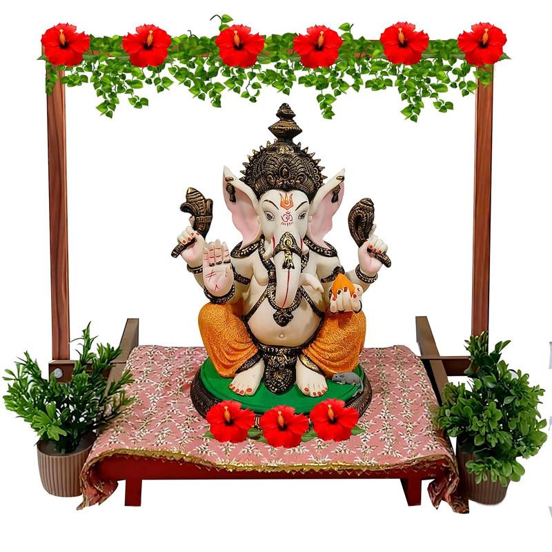 Ganpati Decoration Setup with Foldable Stand