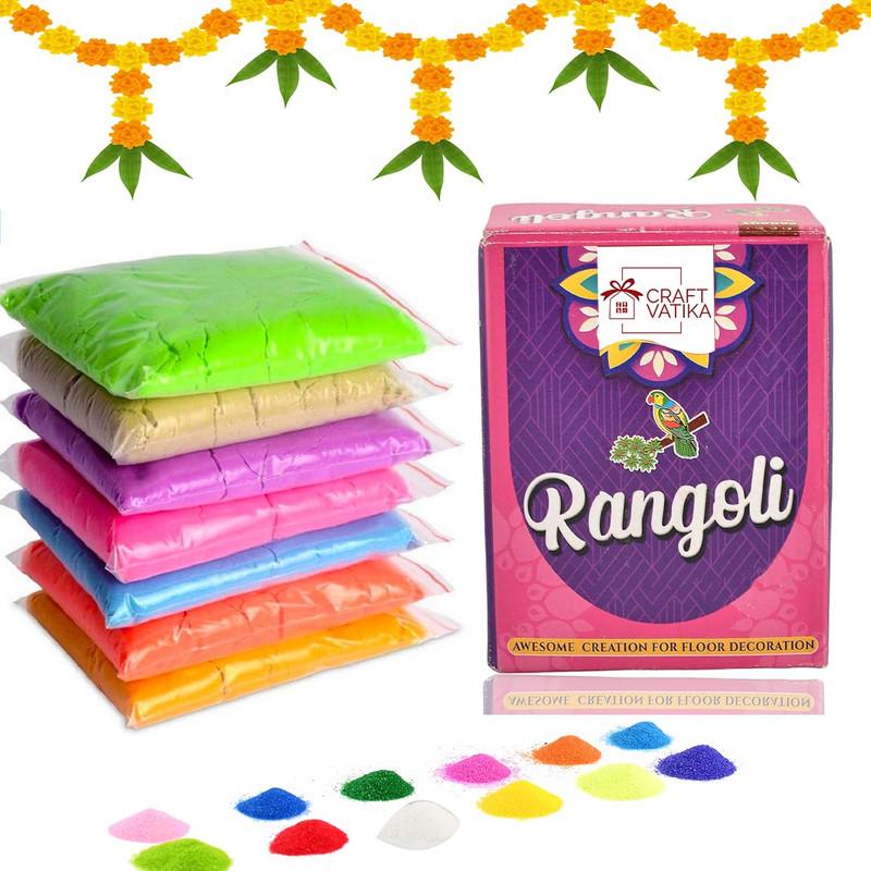 CraftVatika Multicolor Rangoli Powder for Diwali Decoration