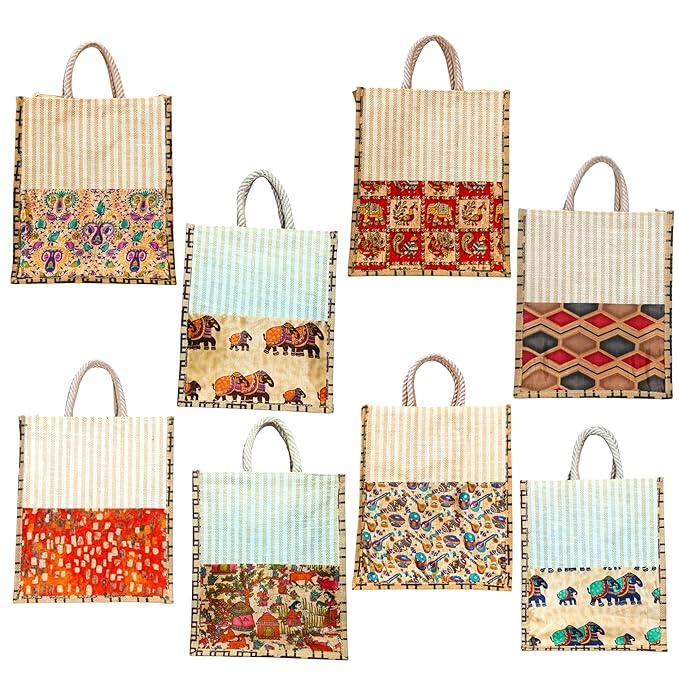 Anumala Jute World® Handmade Kalamkari Jute Bag