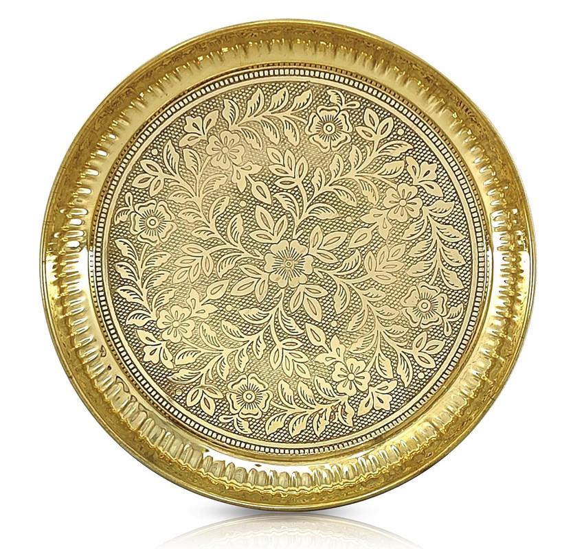 BENGALEN Brass Pooja Plate 6 Inch