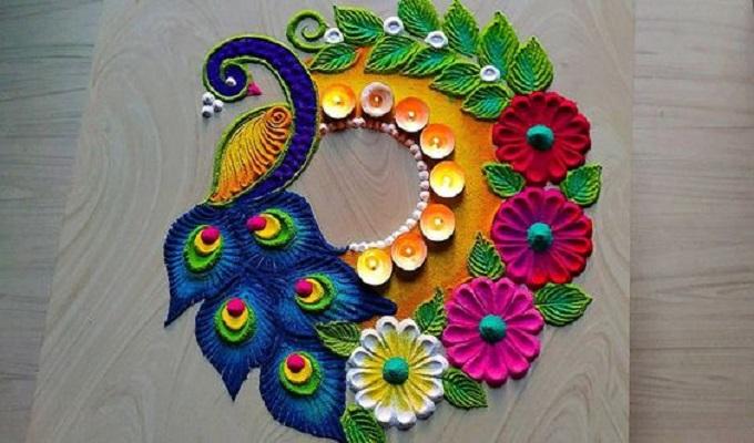 Peacock Feather Rangoli
