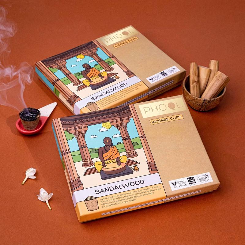 Sandalwood Havan Cups (16 Pcs)