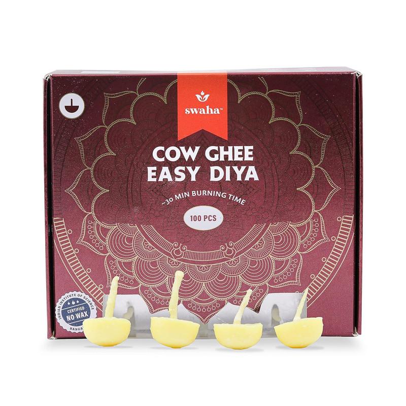 Swaha Premium Cow Ghee Diya (100 Pieces)