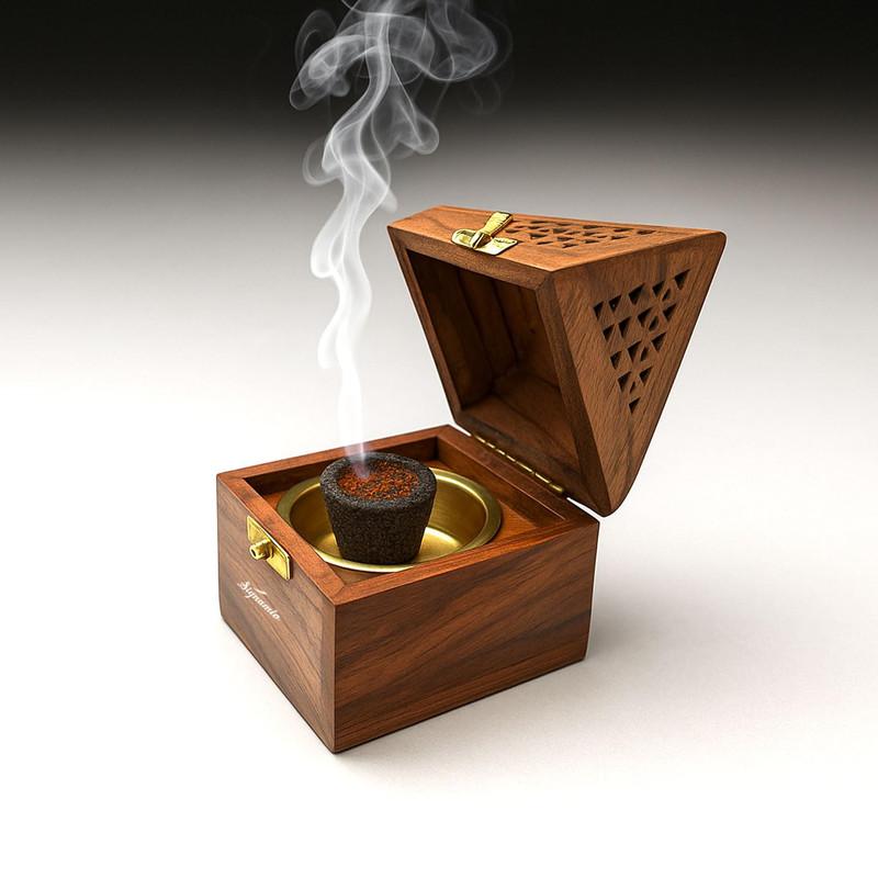 SIGNAMIO® Wooden Sambrani Dhoop Stand